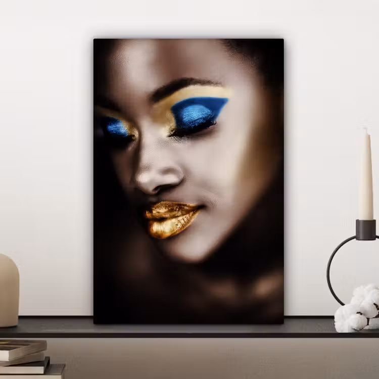 Black and Gold - Vrouw - Make up canvas 2cm klein -sfeer6