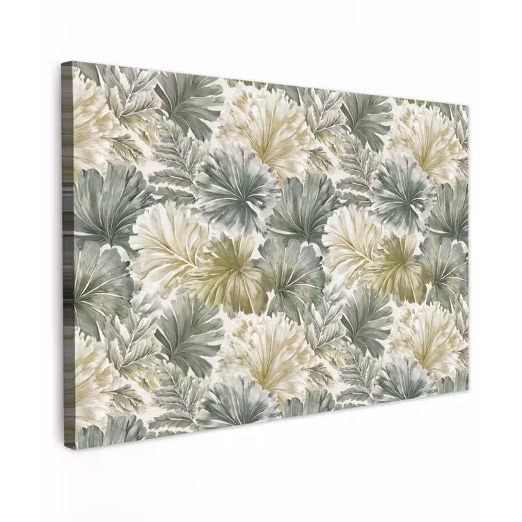 Bladeren - Botanisch - Groen canvas 2cm klein 34 -z3d