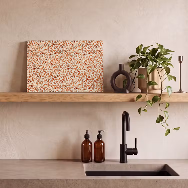 Bladeren - Botanisch - Terracotta canvas 2cm klein 34 -sfeer3