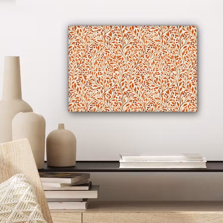 Bladeren - Botanisch - Terracotta canvas 2cm klein 34 -sfeer6
