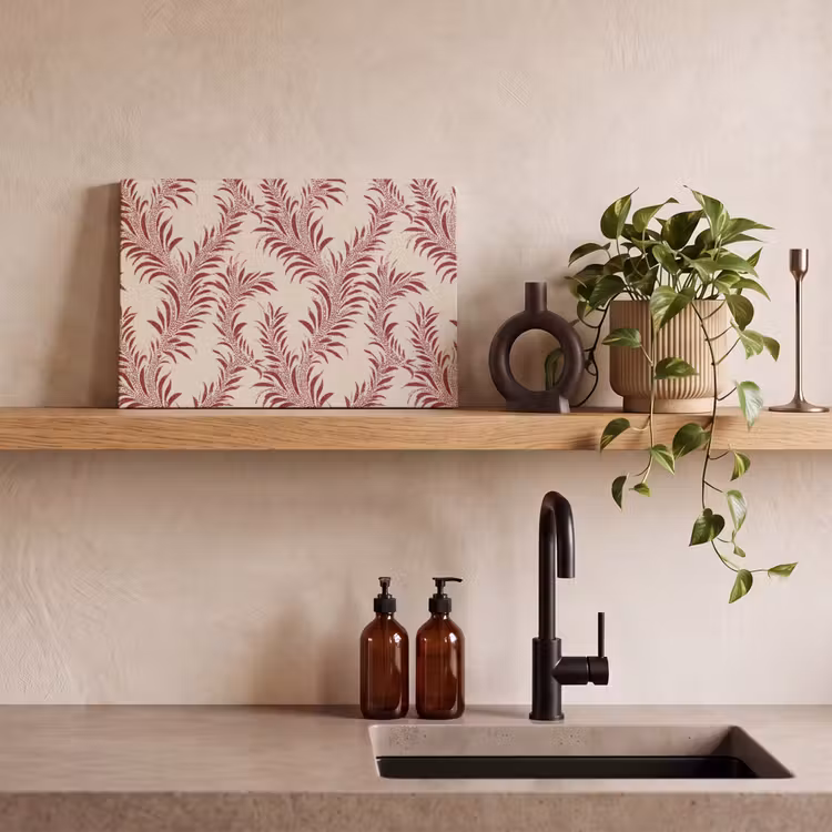Bladeren - Linnen - Rood canvas 2cm klein 34 -sfeer3