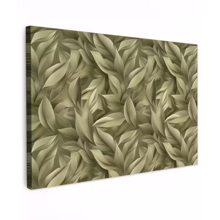 Bladeren - Modern - Groen canvas 2cm klein 34 -z3d