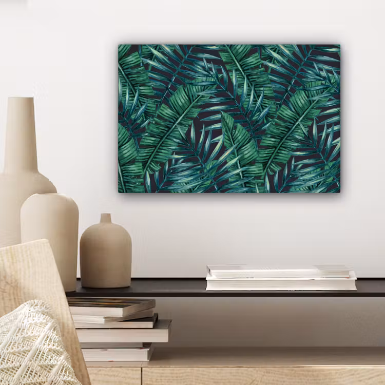 Bladeren - Tropisch - Jungle - Natuur canvas 2cm klein -sfeer6