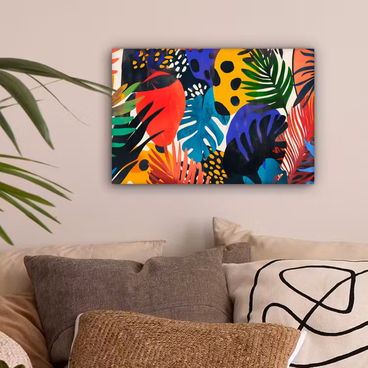 Bladeren - Vormen - Abstract - Kleurrijk canvas 2cm klein -sfeer1