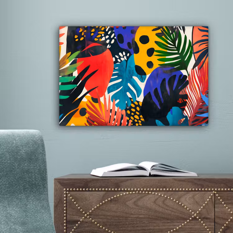 Bladeren - Vormen - Abstract - Kleurrijk canvas 2cm klein -sfeer4
