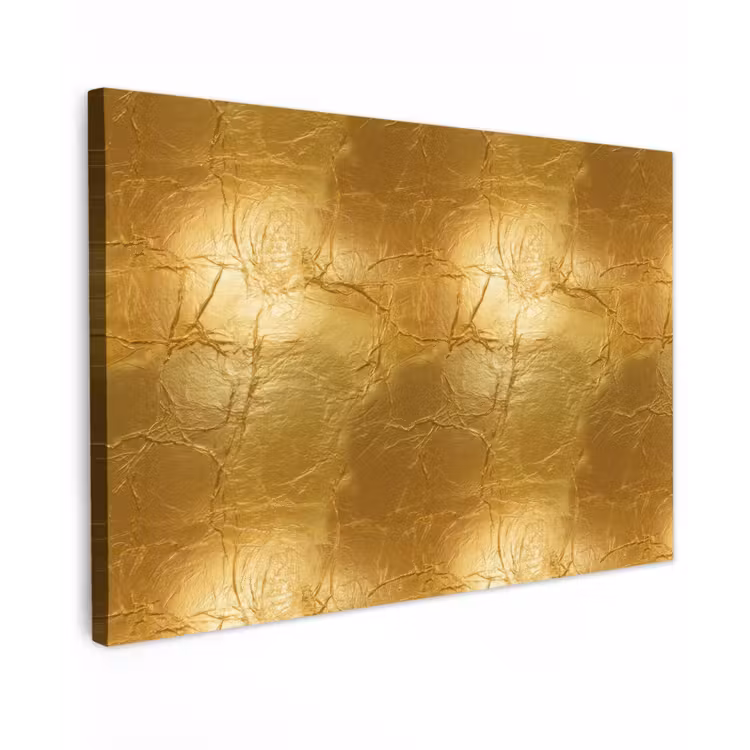 Bladgoud - Vintage - Textuur - Warm Goud canvas 2cm klein 34 -z3d