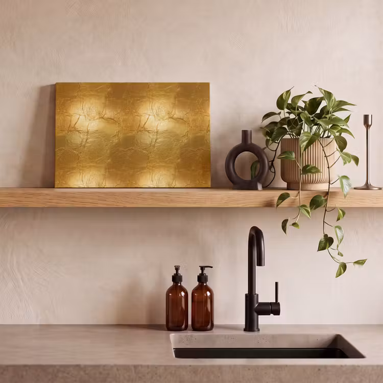 Bladgoud - Vintage - Textuur - Warm Goud canvas 2cm klein 34 -sfeer3