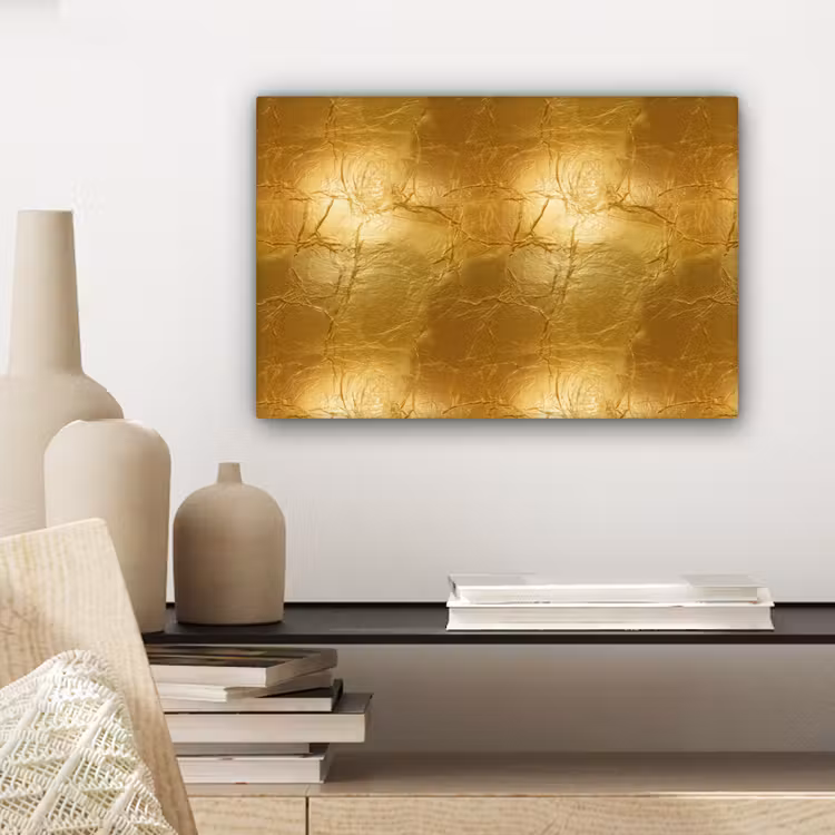 Bladgoud - Vintage - Textuur - Warm Goud canvas 2cm klein 34 -sfeer6