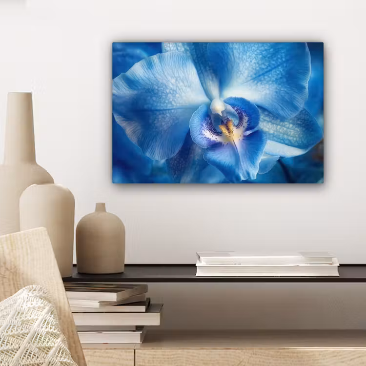 Blauw - Orchidee - Elegeant canvas 2cm klein -sfeer6