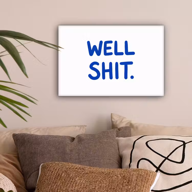 Blauw - Quote - Wit canvas 2cm klein -sfeer1
