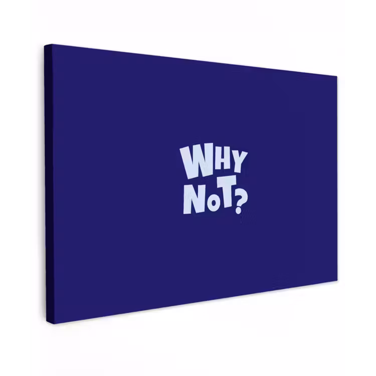Blauw - Why not - Minimalistisch canvas 2cm klein -z3d