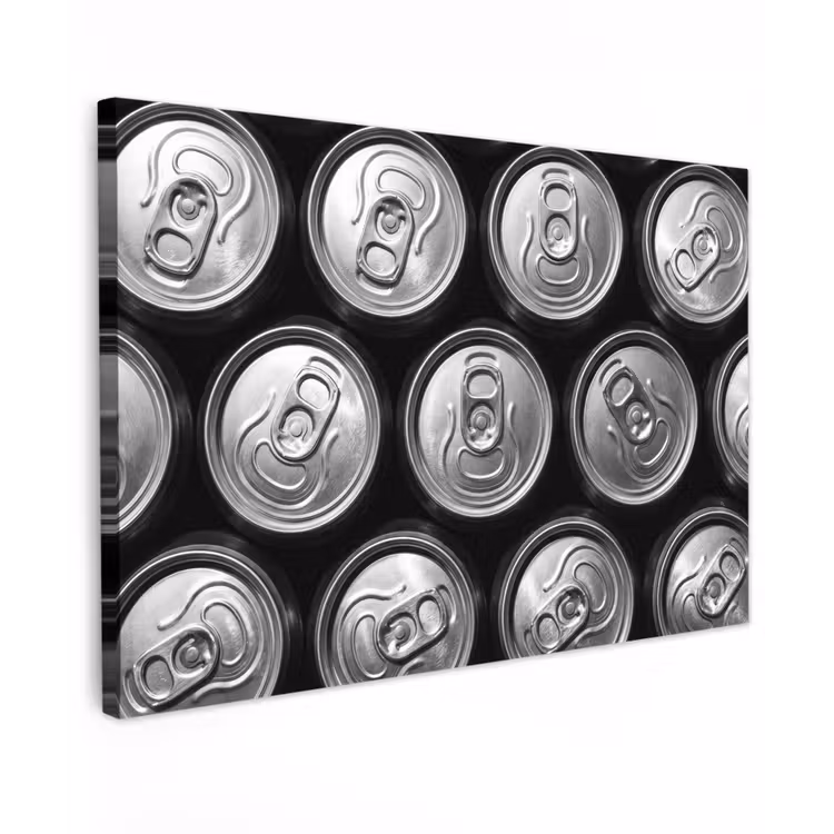 Blikjes - Aluminium - Patroon - Industrieel - Zilver canvas 2cm klein -z3d