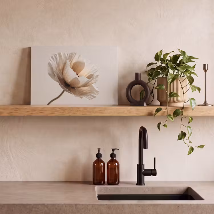 Bloem - Beige - Crème canvas 2cm klein -sfeer3