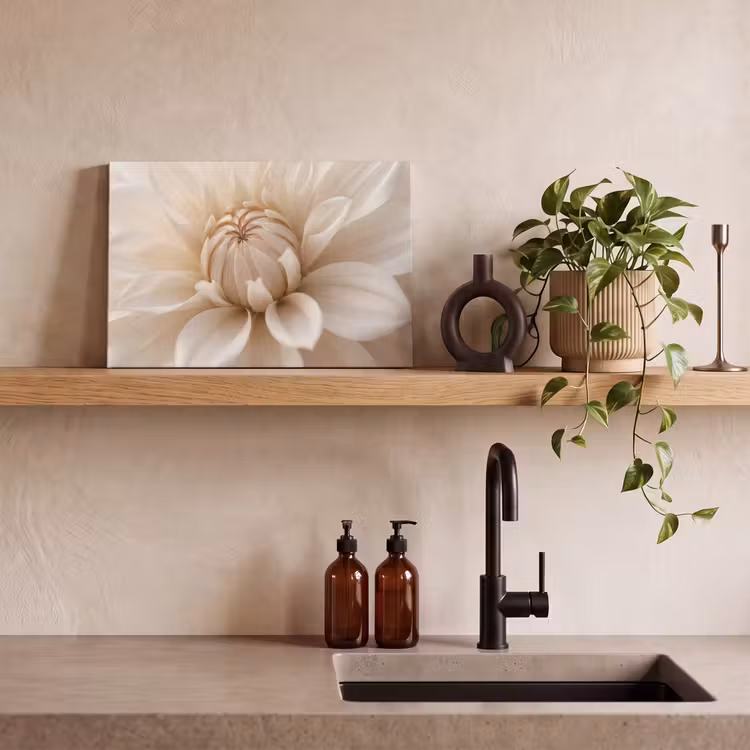 Bloem - Dahlia - Wit canvas 2cm klein -sfeer3