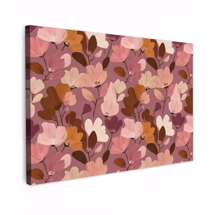 Bloem - Patroon - Roze canvas 2cm klein 34 -z3d