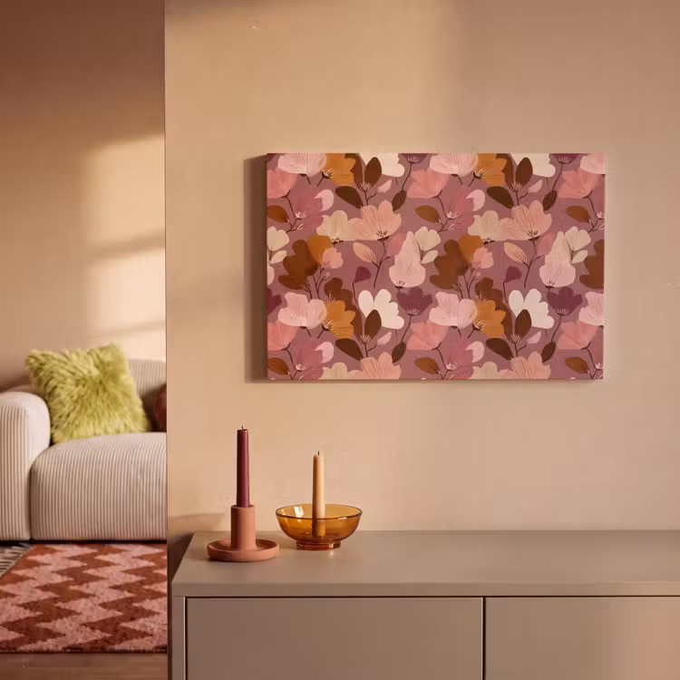 Bloem - Patroon - Roze canvas 2cm klein 34 -sfeer1