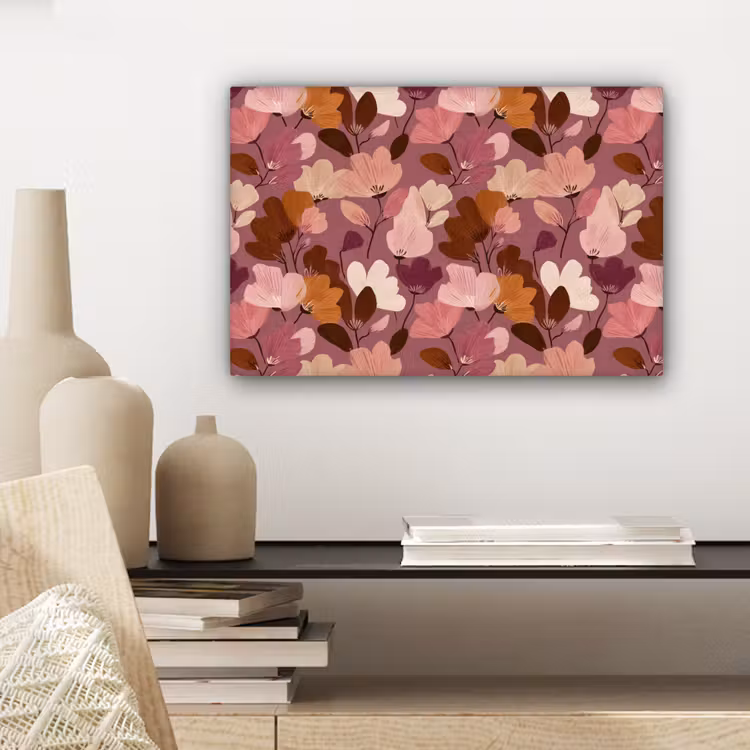 Bloem - Patroon - Roze canvas 2cm klein 34 -sfeer6