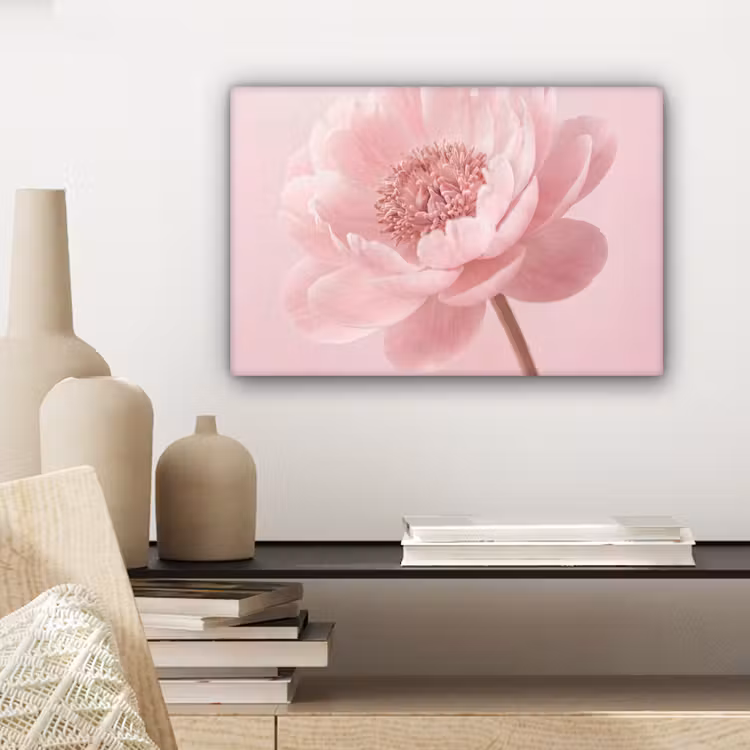 Bloem - Pioenroos - Roze canvas 2cm klein -sfeer6