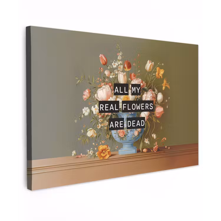Bloem - Quote - Vintage - Art canvas 2cm klein -z3d