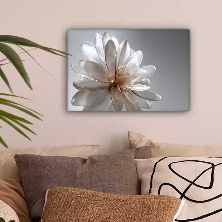 Bloem - Wit - Neutraal canvas 2cm klein -sfeer1