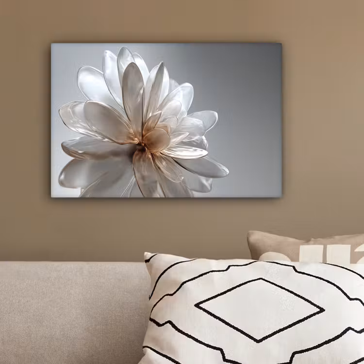 Bloem - Wit - Neutraal canvas 2cm klein -sfeer3