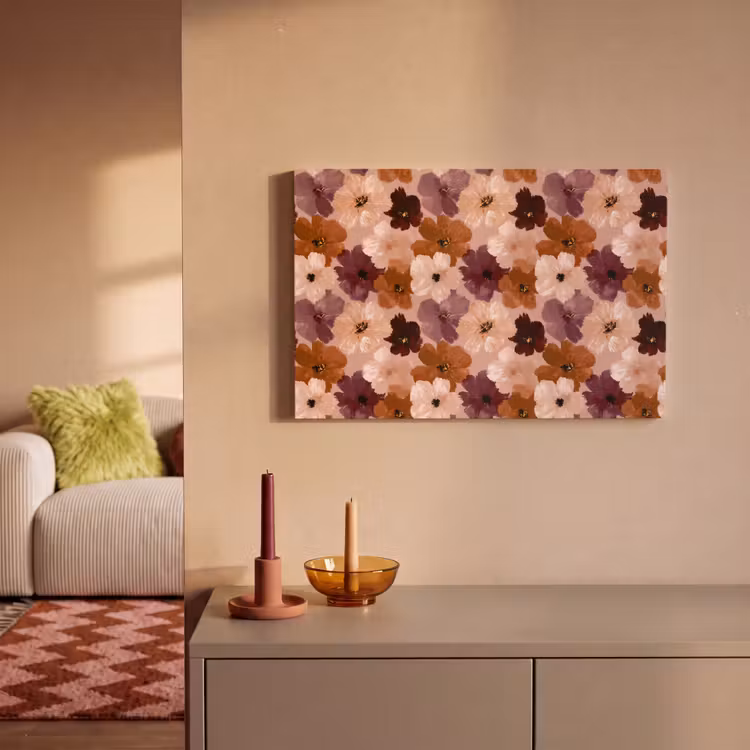 Bloemen - Abstract - Aardetinten canvas 2cm klein 34 -sfeer1