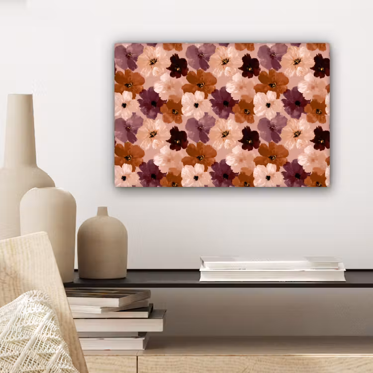 Bloemen - Abstract - Aardetinten canvas 2cm klein 34 -sfeer6