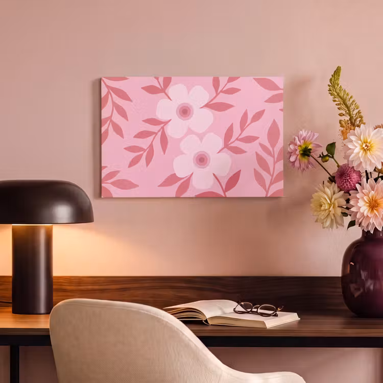 Bloemen - Abstract - Modern - Roze - Natuur canvas 2cm klein -sfeer4