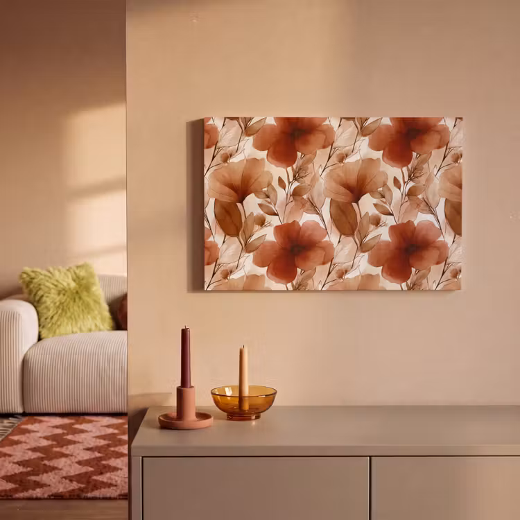 Bloemen - Aquarel - Botanisch - Terracotta canvas 2cm klein 34 -sfeer1