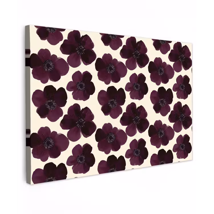 Bloemen - Aquarel - Paars canvas 2cm klein 34 -z3d