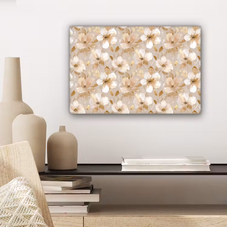 Bloemen - artistiek - Goud canvas 2cm klein 34 -sfeer6