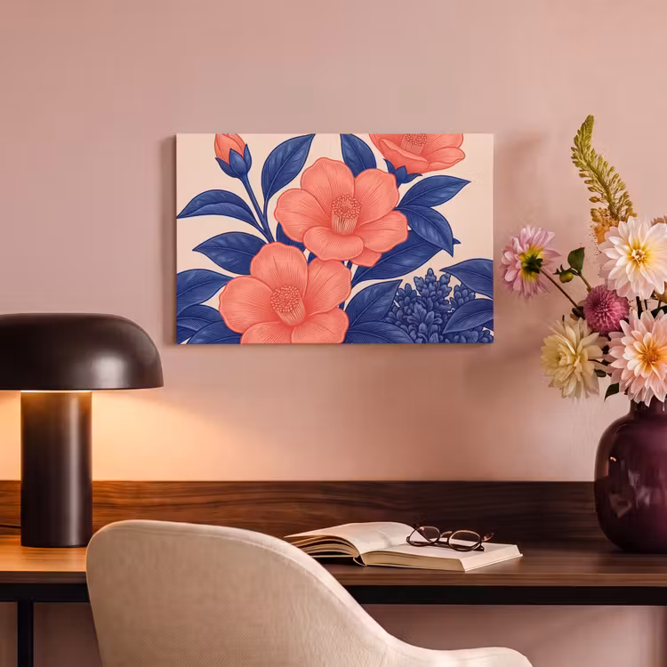 Canvas schilderij - Bloemen - Bladeren - Botanisch - Bloemen - Bladeren - Botanisch canvas 2cm klein
