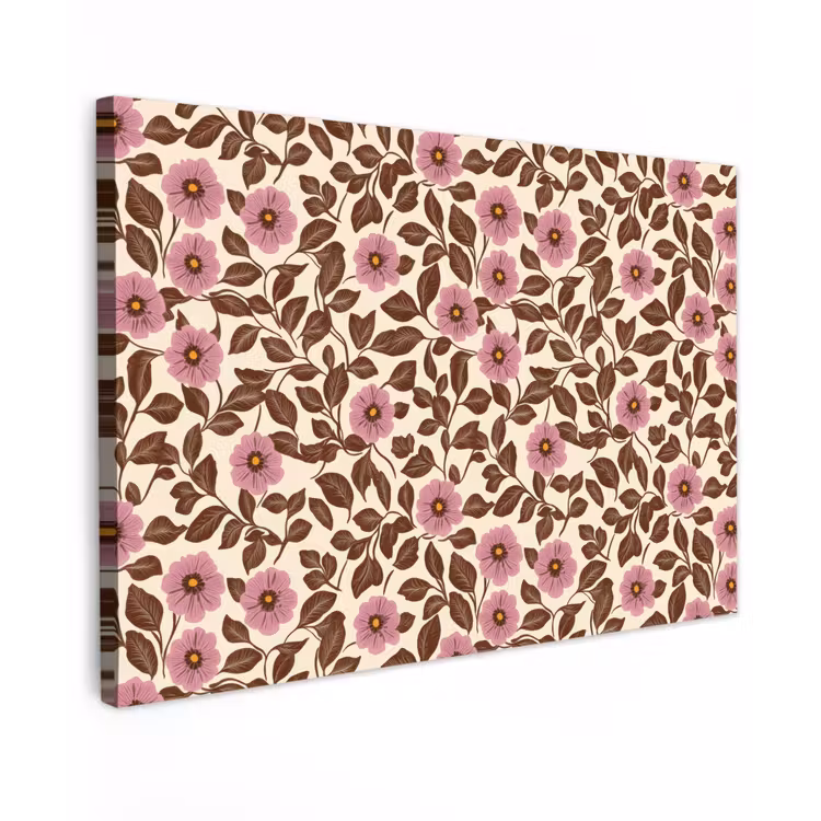 Bloemen - Bladeren - Kleurrijk canvas 2cm klein 34 -z3d