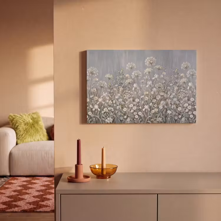 Bloemen - Botanisch - Blauw canvas 2cm klein -sfeer1