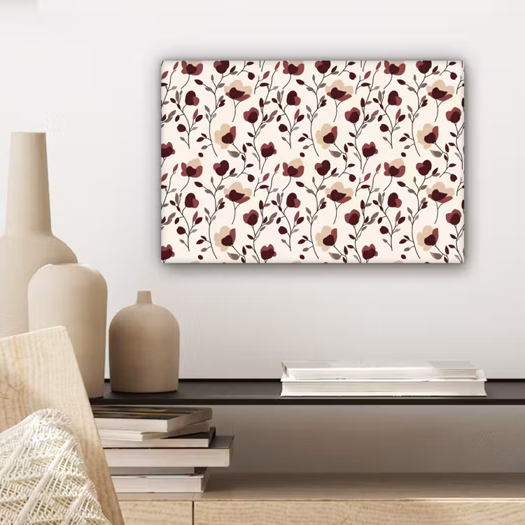 Bloemen - Botanisch - Bordeaux canvas 2cm klein 34 -sfeer6