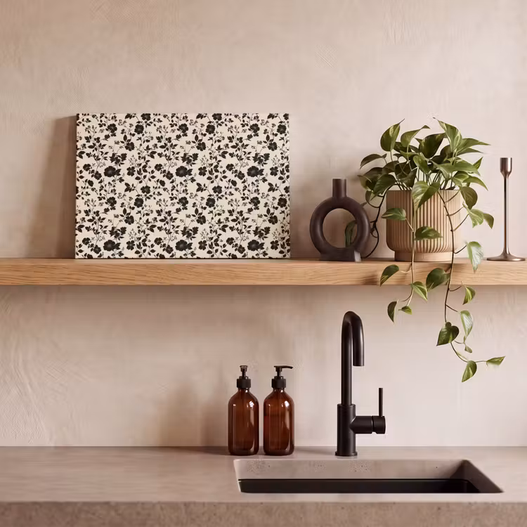 Bloemen - Dessin - Zwart canvas 2cm klein 34 -sfeer3