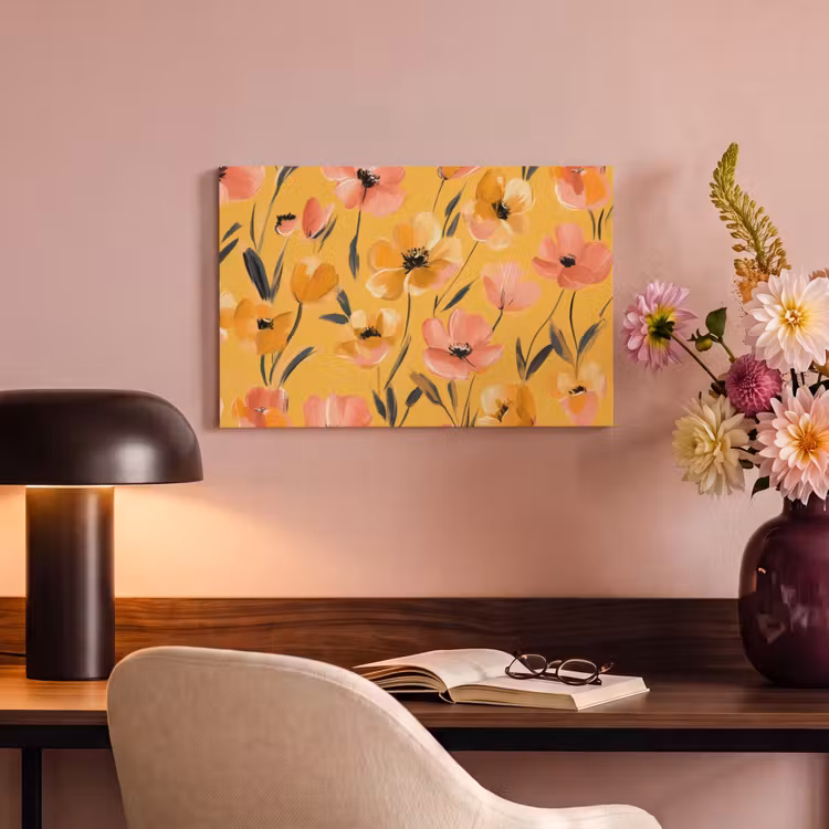 Bloemen - Geschilderd - Geel canvas 2cm klein -sfeer4
