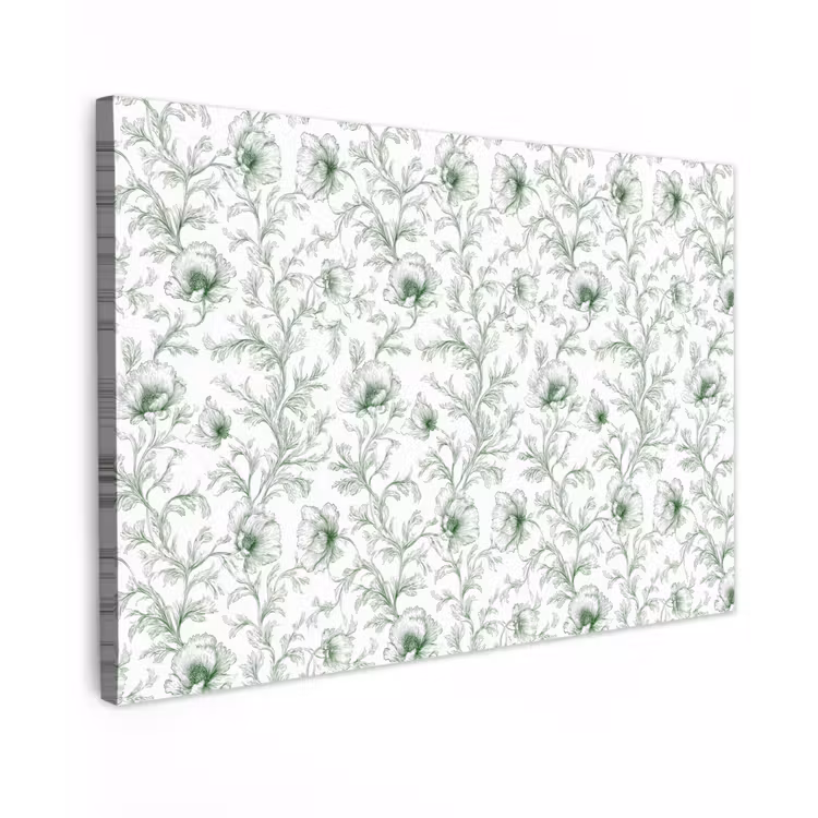 Bloemen - Getekend - Groen canvas 2cm klein 34 -z3d