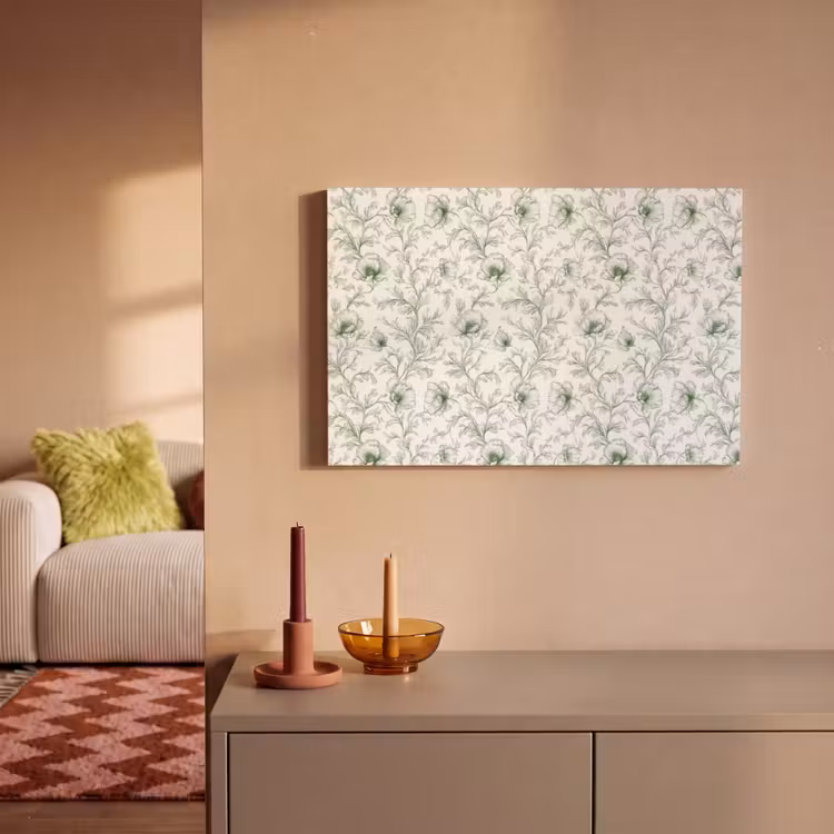 Bloemen - Getekend - Groen canvas 2cm klein 34 -sfeer1