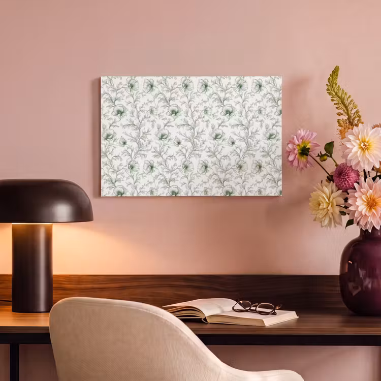 Bloemen - Getekend - Groen canvas 2cm klein 34 -sfeer4