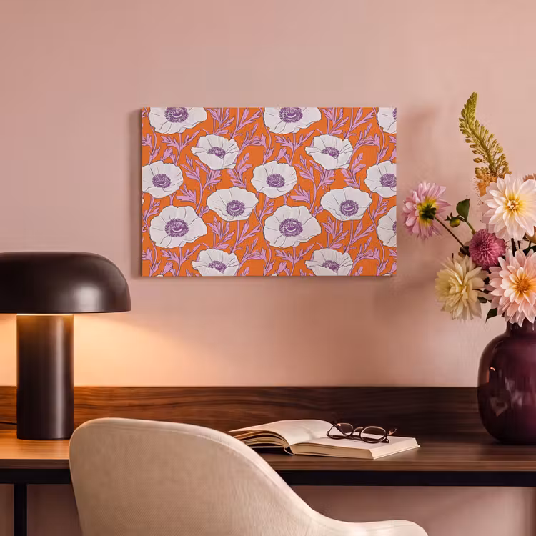 Bloemen - Grafisch - Oranje canvas 2cm klein 34 -sfeer4