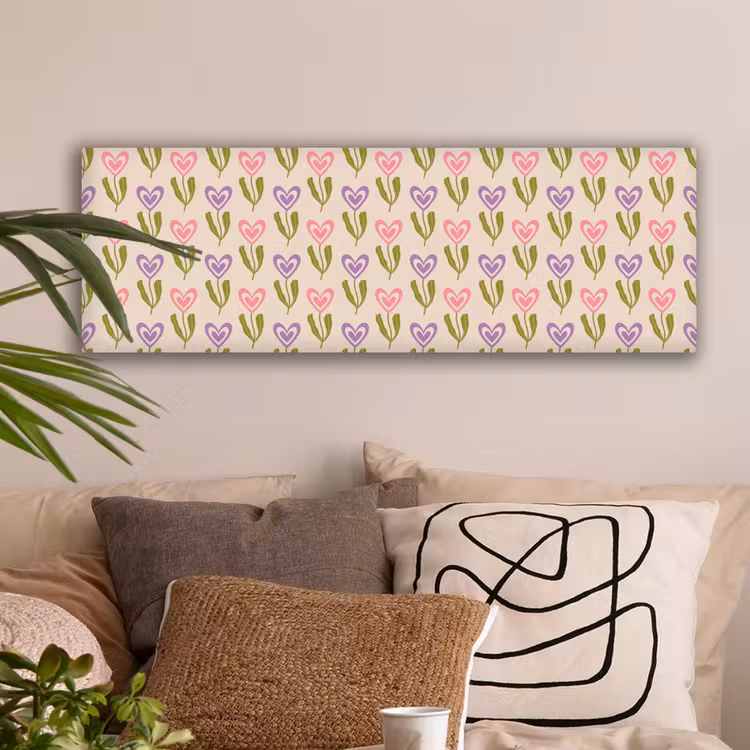 Bloemen - Hartjes - Patroon canvas 2cm klein 828 -sfeer1
