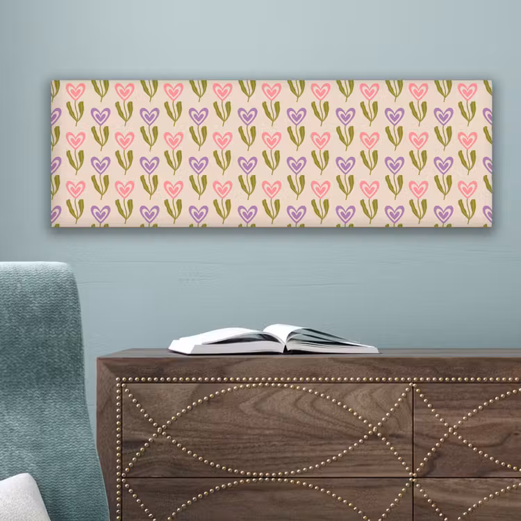 Bloemen - Hartjes - Patroon canvas 2cm klein 828 -sfeer4