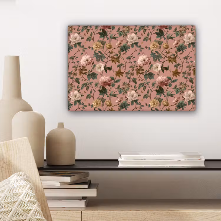 Bloemen - Klassiek - Roze canvas 2cm klein 34 -sfeer6