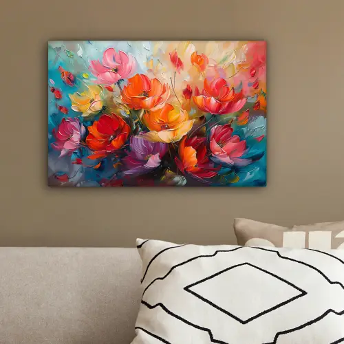 Bloemen - Kunst - Watercolor - Botanisch canvas 2cm klein -sfeer3