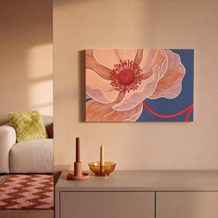 Canvas schilderij - Bloemen - Modern - Abstract - Bloemen - Modern - Abstract canvas 2cm klein