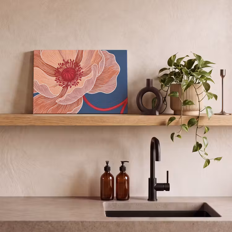 Canvas schilderij - Bloemen - Modern - Abstract - Bloemen - Modern - Abstract canvas 2cm klein