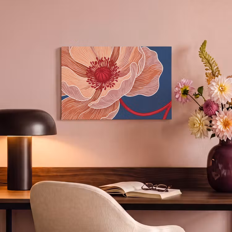 Canvas schilderij - Bloemen - Modern - Abstract - Bloemen - Modern - Abstract canvas 2cm klein