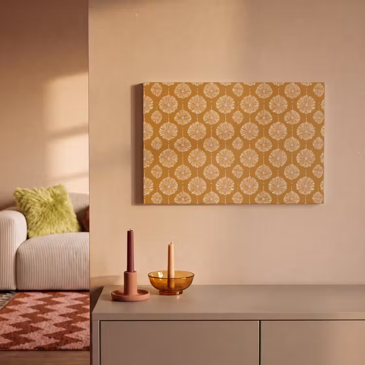Bloemen - Modern - Oker canvas 2cm klein 34 -sfeer1
