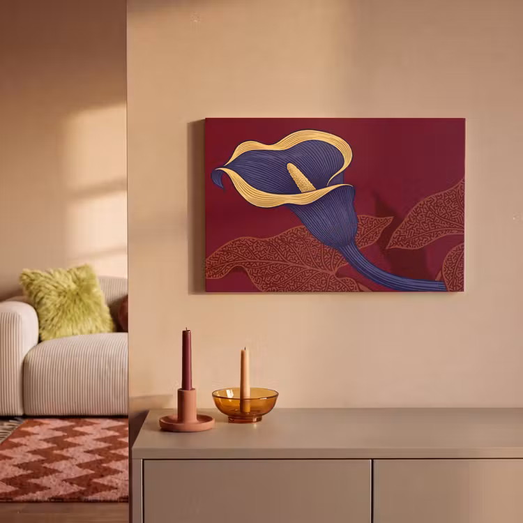 Canvas schilderij - Bloemen - Modern - Paars - Bloemen - Modern - Paars canvas 2cm klein